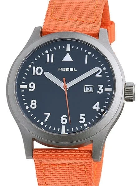 Hemel Alpha Swiss ETA Quartz Field Watch with Matte Black Dial and Sapphire Crystal #HM6 k