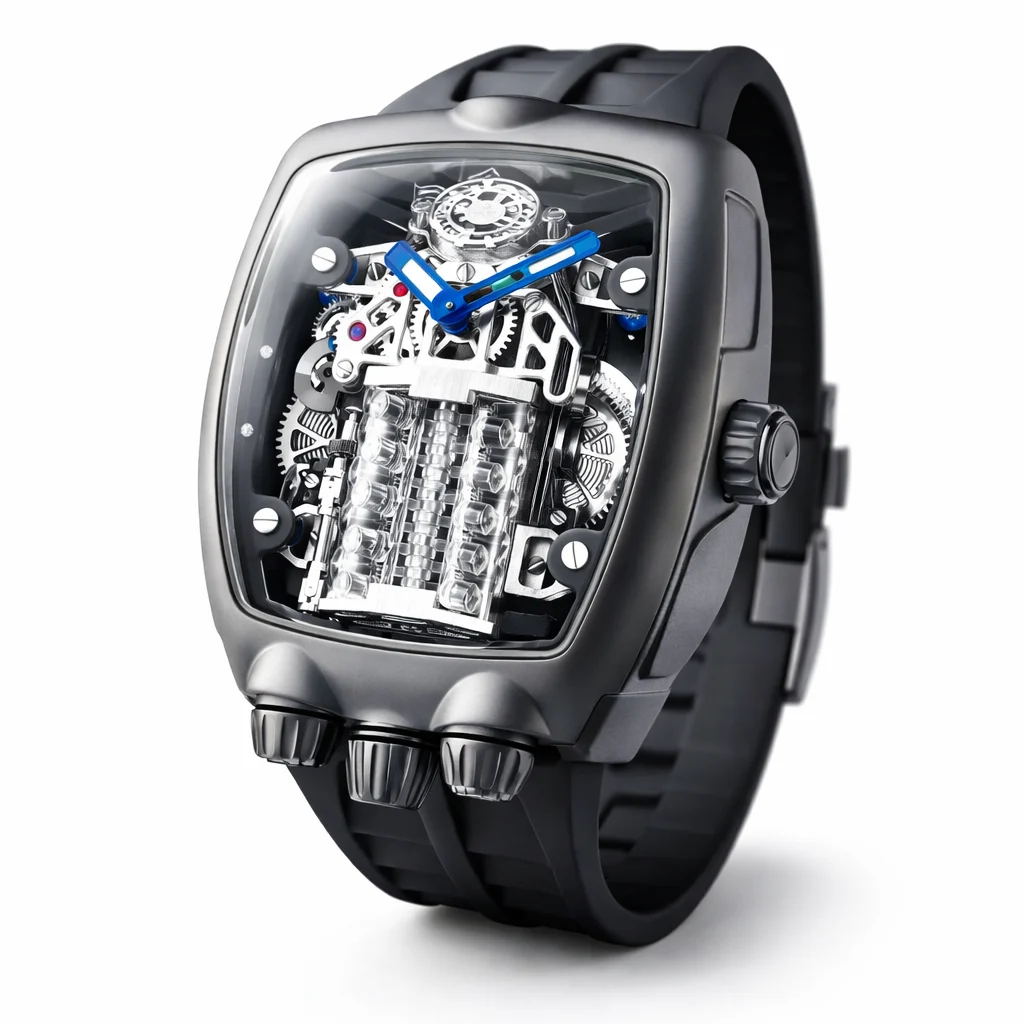 Montres Prestige Invicta Automatic Watch w/ Skeleton Dial - 44mm. Black (MPW-0355) 44 mm kol saati