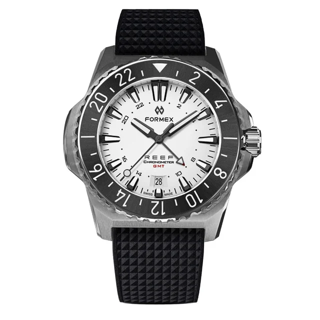 Formex REEF GMT Chronometer Dive Watch with White Dial and Black Bezel #2202.1.5312.910 ko