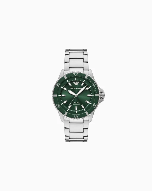Emporio Armani World Explorer Solar-Powered Three-Hand Stainless Steel Watch AR11698 kol s