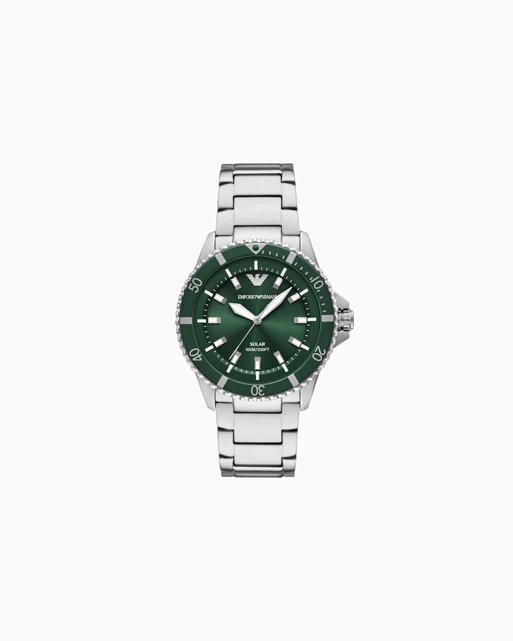 Emporio Armani World Explorer Solar-Powered Three-Hand Stainless Steel Watch AR11698 42 mm kol saati