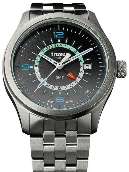 Traser Aurora GMT, Dual-Time Watch with an Anti-Reflective Sapphire Crystal #107232 42 mm kol saati
