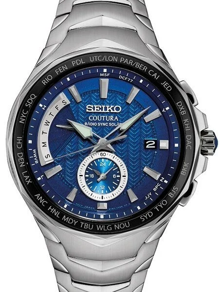 Seiko Coutura Radio Sync, Solar Powered, Dual Time, World Time Watch #SSG019 kol saati