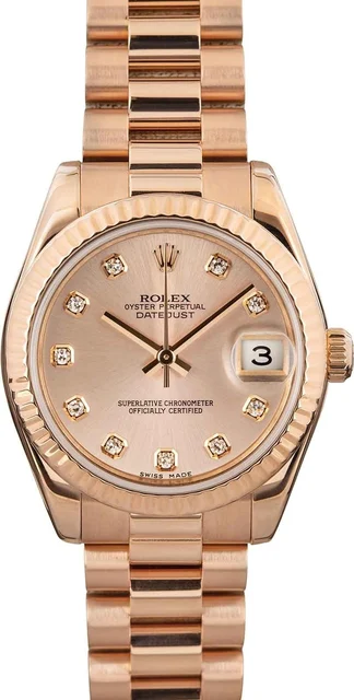 Rolex President 178275 18k Everose Gold kol saati