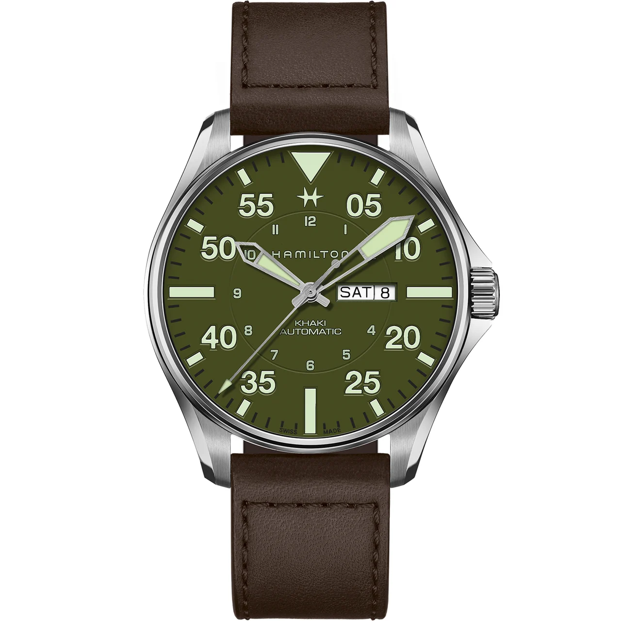 Hamilton Khaki Aviation Pilot Schott NYC - Limited Edition H64735561 46 mm kol saati