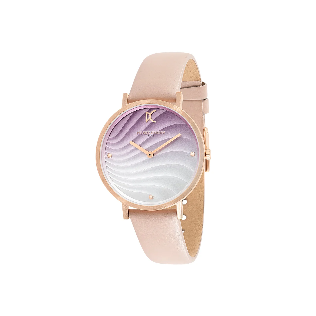 BELLEVILLE Coloured Patterned Dial Rose Gold Watch with Pink Leather Strap CBV.1140 36 mm kol saati