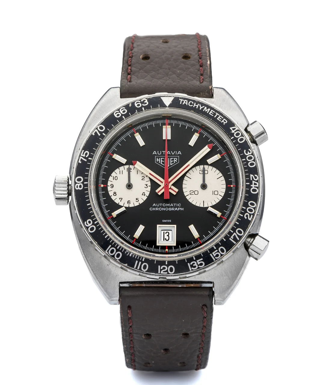 Heuer HEUER, REF. 1163V, AUTAVIA A fine, self-winding, stainless steel chronograph wristwatch with date. 43 mm kol saati