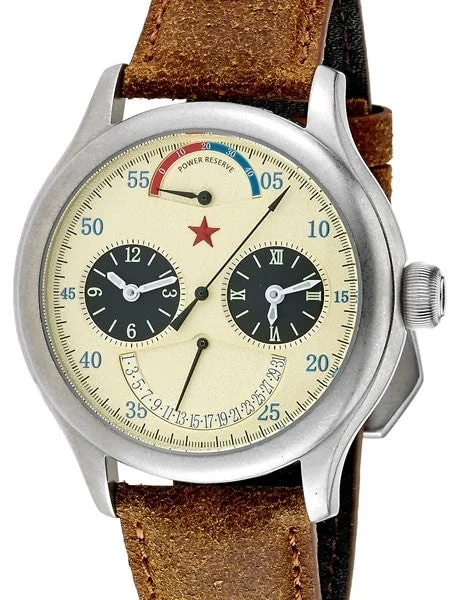 Red Star Dual-Time Automatic Watch with 42-Hour Power Reserve, Retrograde Date #6202G-2545C 45 mm kol saati