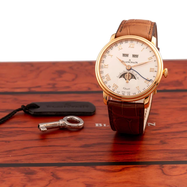 Blancpain BLANCPAIN, REF. 6639, VILLERET 8 JOURS, DAY DATE MOONPHASE, NEW OLD STOCK, PINK 