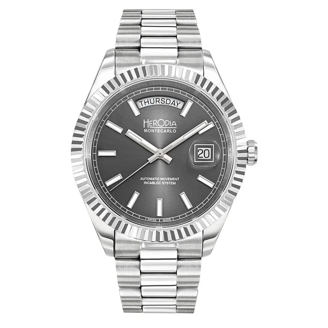 Herodia Monte Carlo Full Day Swiss Watch with Sunburst Anthracite Dial #HMONSDYG.AC kol sa