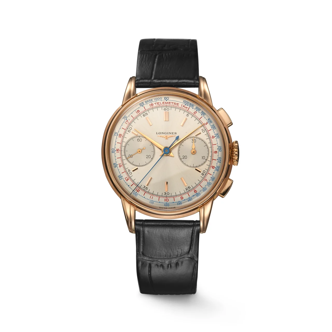Longines Chronograph 30CH in 18ct rose gold (1951) 5966-7887436 37 mm kol saati