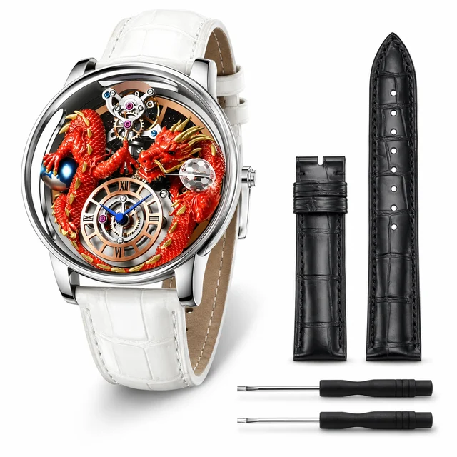 Invicta Objet D Art Dragon Edition Swiss Ronda 762 Caliber Watch - 45.5mm, White with Inte