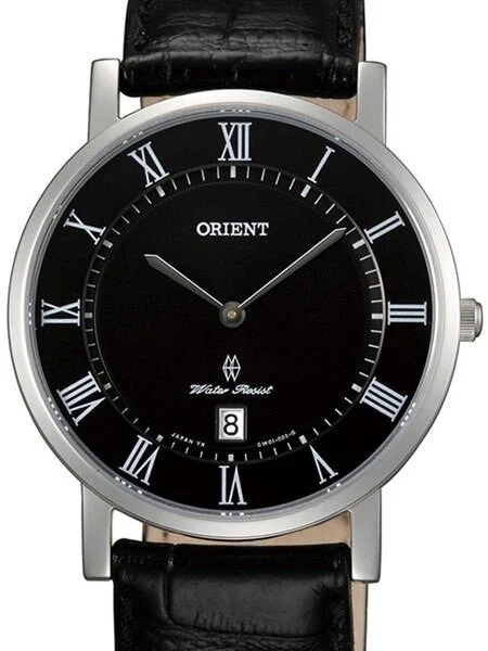Orient Class Quartz Dress Watch with Sapphire Crystal and Deep Black Dial #GW0100GB 38 mm kol saati