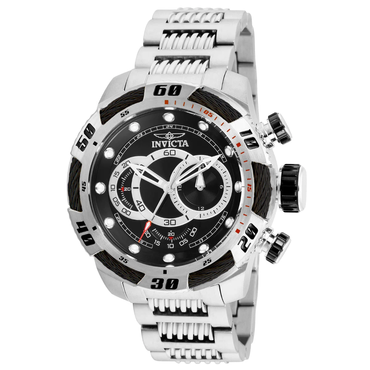Invicta Speedway Finish Line Watch - 50mm. Steel (25478) 50 mm kol saati