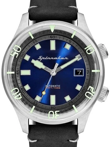 Spinnaker Bradner 42m Vintage-Style Automatic Sport Watch with a Luminous Bezel #SP-5057-03 42 mm kol saati