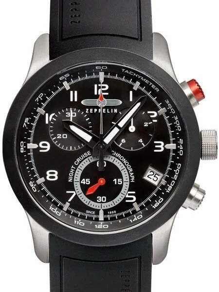 Graf Zeppelin Night Cruise Series Swiss ETA Quartz Chronograph #7292-2 42 mm kol saati