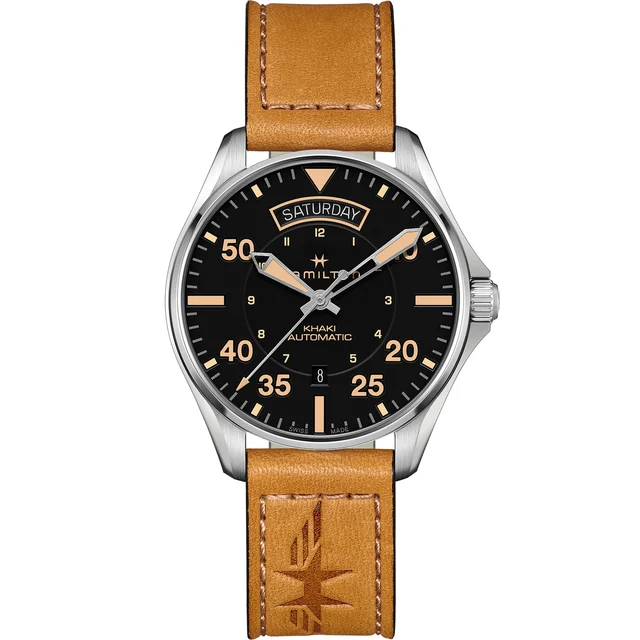 Hamilton Khaki Aviation Day Date Auto H64645531 kol saati