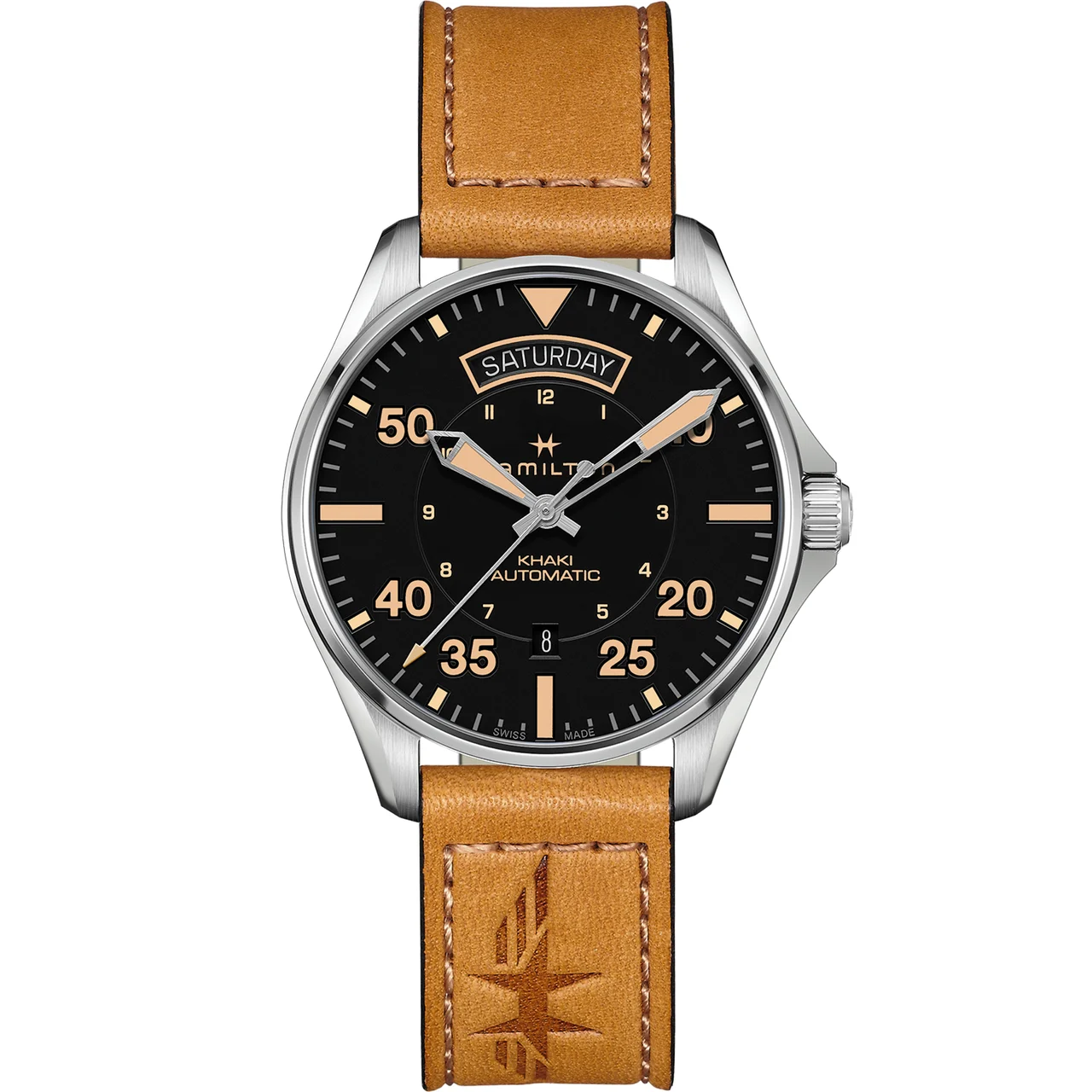 Hamilton Khaki Aviation Day Date Auto H64645531 42 mm kol saati