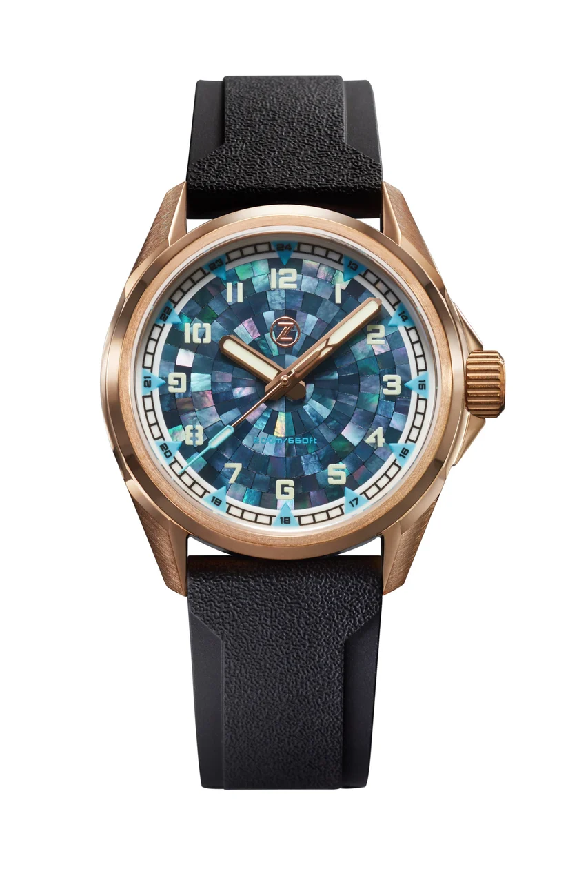 Zelos Swordfish Field 38mm Bronze 'MOP' 38 mm kol saati