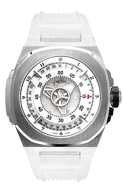 DWISS DWISS M3 M3-white-rubber kol saati