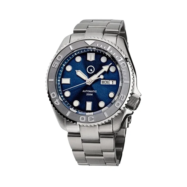 Islander Automatic Dive Watch with Bracelet, Double-Domed AR Sapphire Crystal, and Embosse