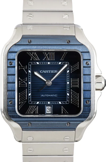 Cartier Santos De Ref WSSA0048 Blue Dial kol saati