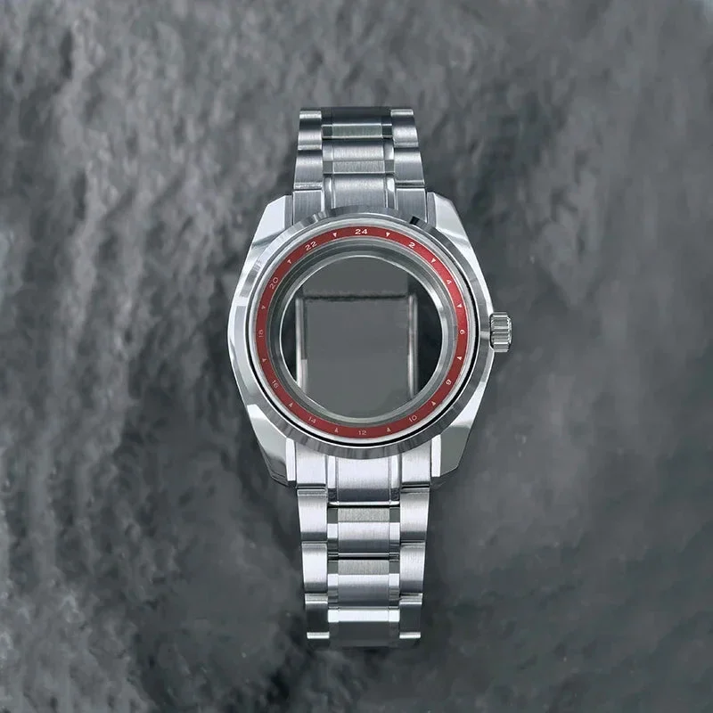 Tandorio Premium 40mm 44GS Design Case Fit 32.5mm Dial Sapphire Crystal Chapter Ring Matches High Quality Automatic Luxury GMT NH35 NH34 12000043262385850 40 mm kol saati