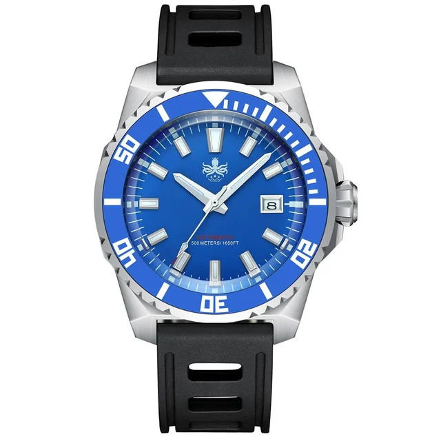 Phoibos Leviathan 500-Meter Automatic Dive Watch with Stainless Steel Case, AR Sapphire Cr