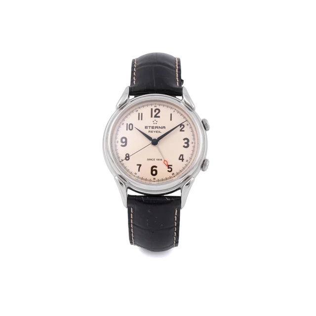 Eterna Ref. 2957.41, centre-seconds, alarm; stainless steel kol saati