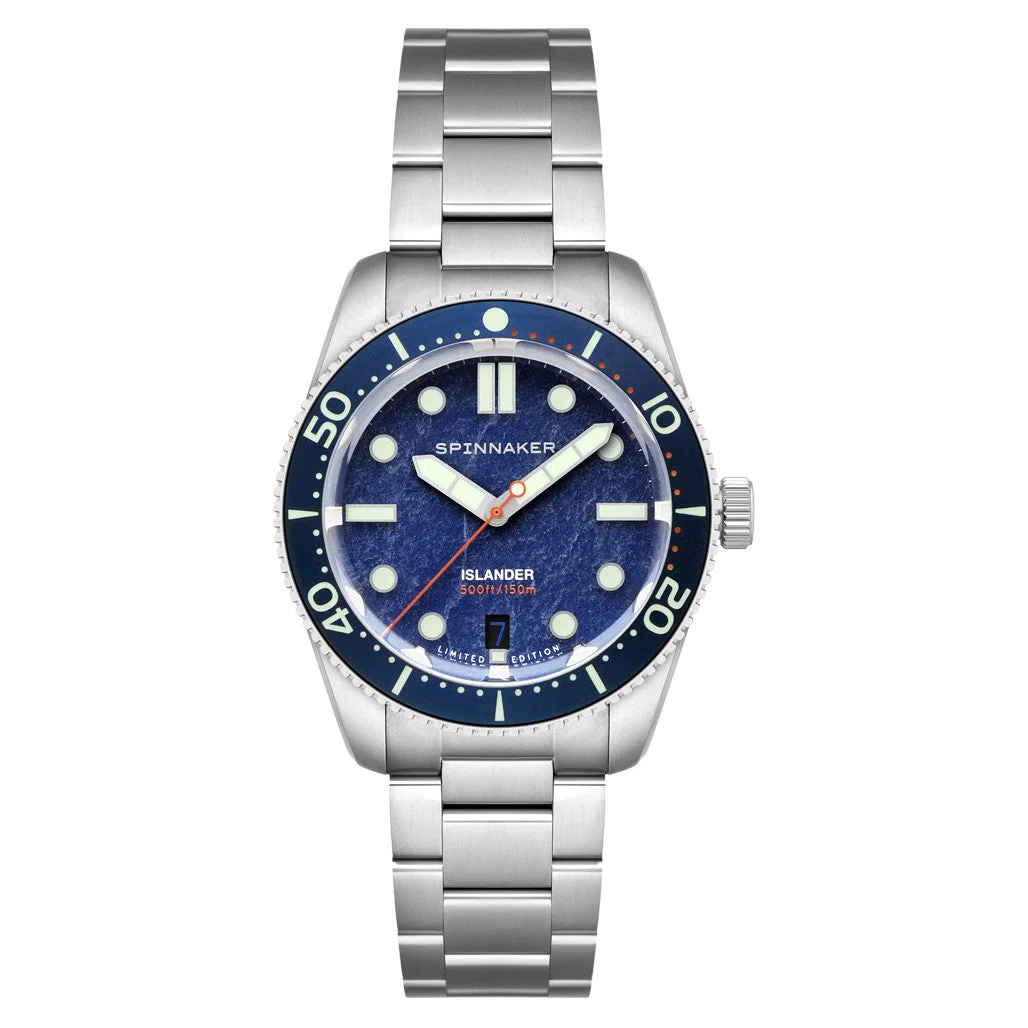 Spinnaker Islander 39mm Croft with Blue Aventurine Dial #SP-5149-LIW11 39 mm kol saati