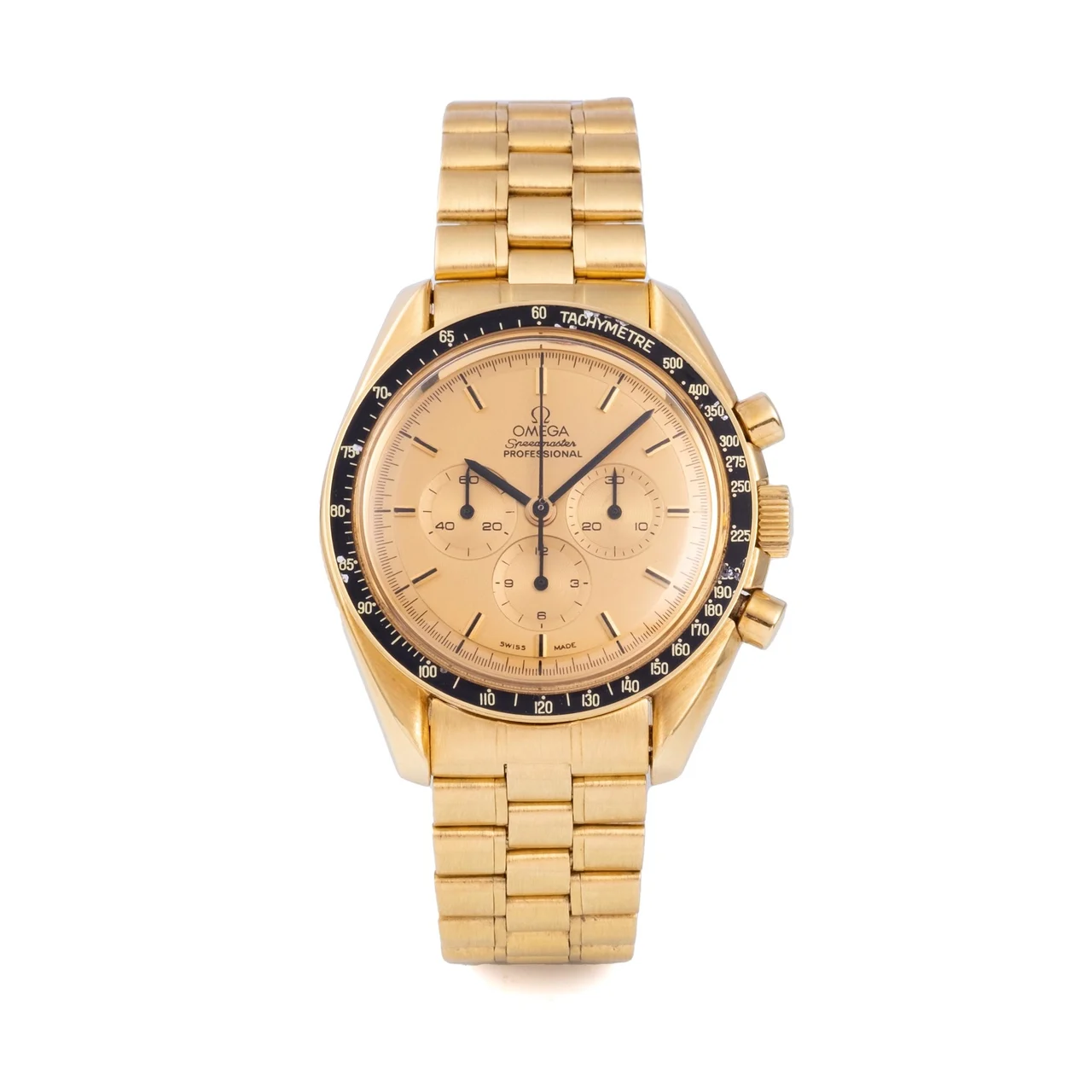 OMEGA OMEGA, REF. 345.0802, SPEEDMASTER APOLLO XI, YELLOW GOLD kol saati