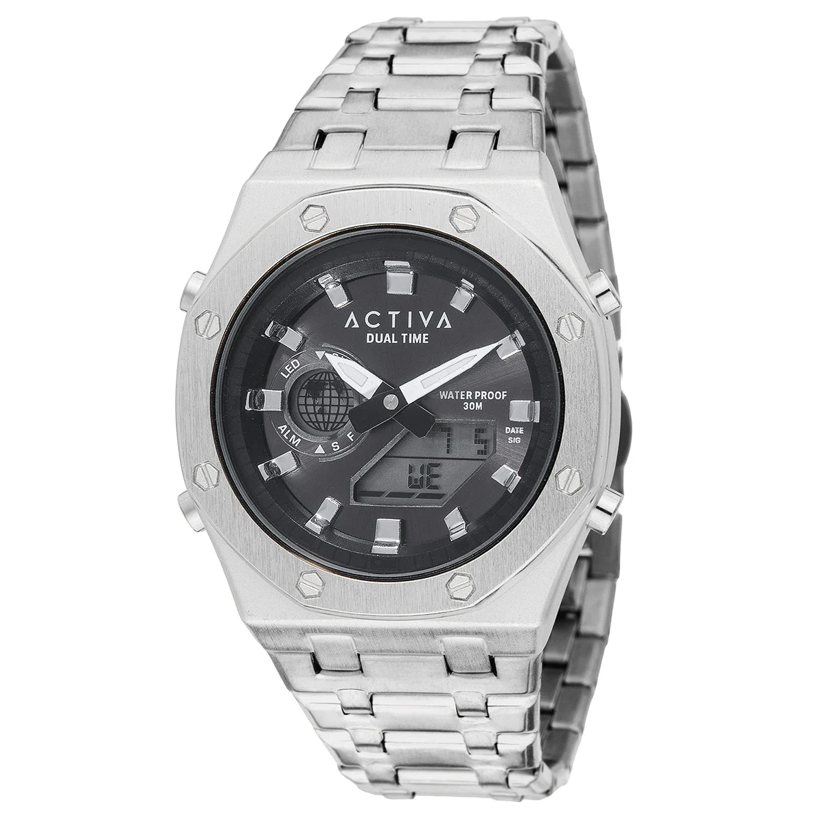 Activa Signal X Invicta Digital Watch - 45.5mm. Silver (ACWM303-001) 45.5 mm kol saati