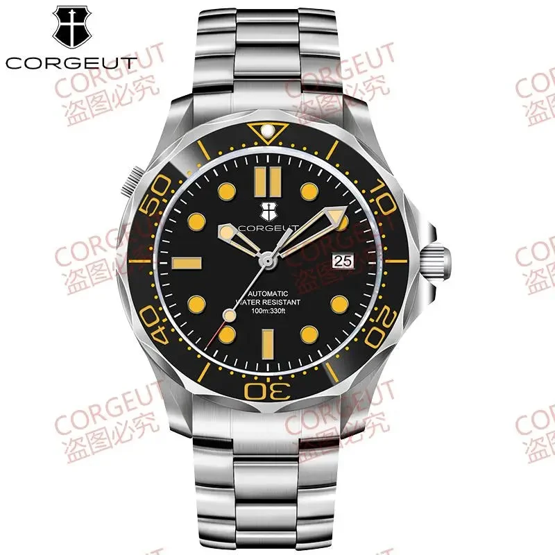 Tandorio Watches CORGEUT 2023 Seamaster 40mm NH35 Automatic 5bar Sapphire Diver Ceramic Bezel 14:200005100#Jade white;5:56964930#NH35 40 mm kol saati