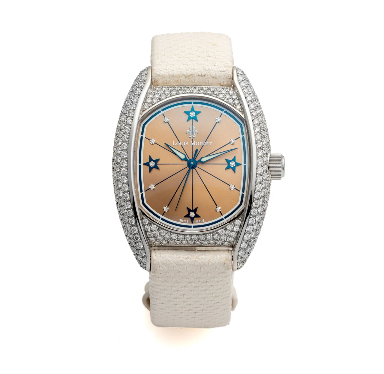 Louis Moinet Ref. LM 02-12.33, centre-seconds; “Montecristo Jewelery”; piece unique; stainless steel and diamonds kol saati
