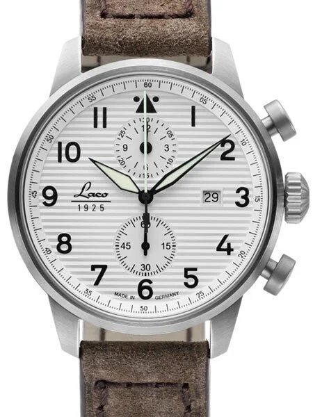 Laco Bern Two-Eye Chronograph Watch with 42mm Case and Corrugated Dial #861974 kol saati