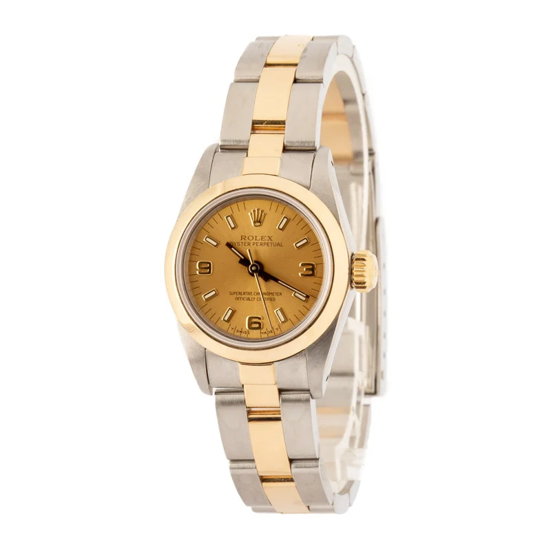 Rolex Oyster Perpetual 67183 Champagne Dial 24 mm kol saati