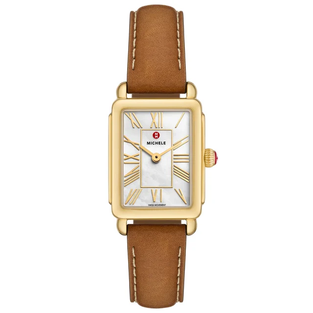 Michele Watches Michele Deco Park 18K Gold-Plated Watch, MWW06E000150 kol saati