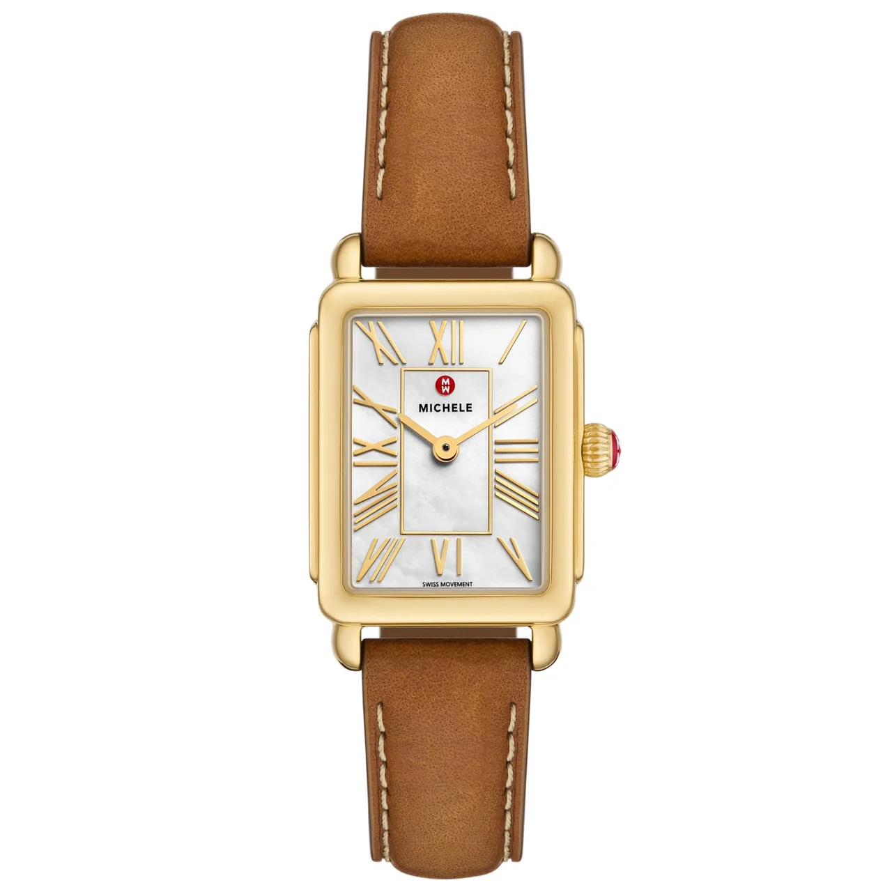 Michele Watches Michele Deco Park 18K Gold-Plated Watch, MWW06E000150 kol saati