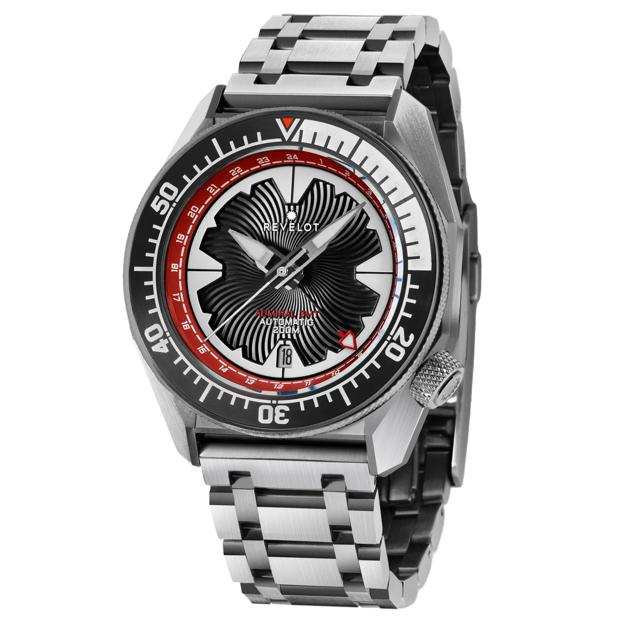 REVELOT Admiral GMT R10-4D10A1B1/S22-1B1BB4 42 mm kol saati