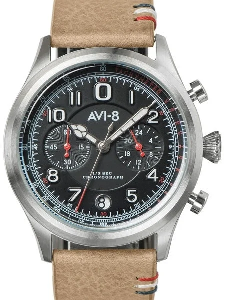 AVI-8 Flyboy Lafayfette Aviator Chronograph Watch #AV-4054-02 kol saati