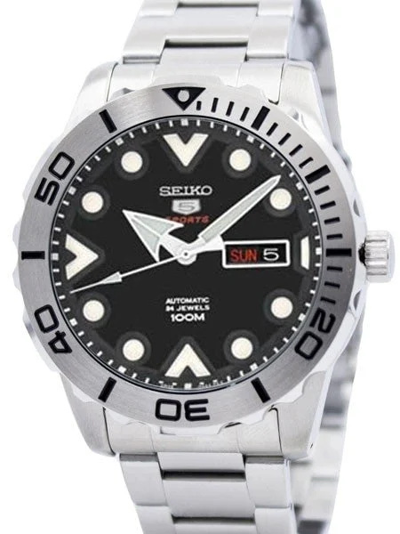 Seiko Sports Black Dial Diver with new 24-Jewel Automatic Movement #SRPA03 kol saati