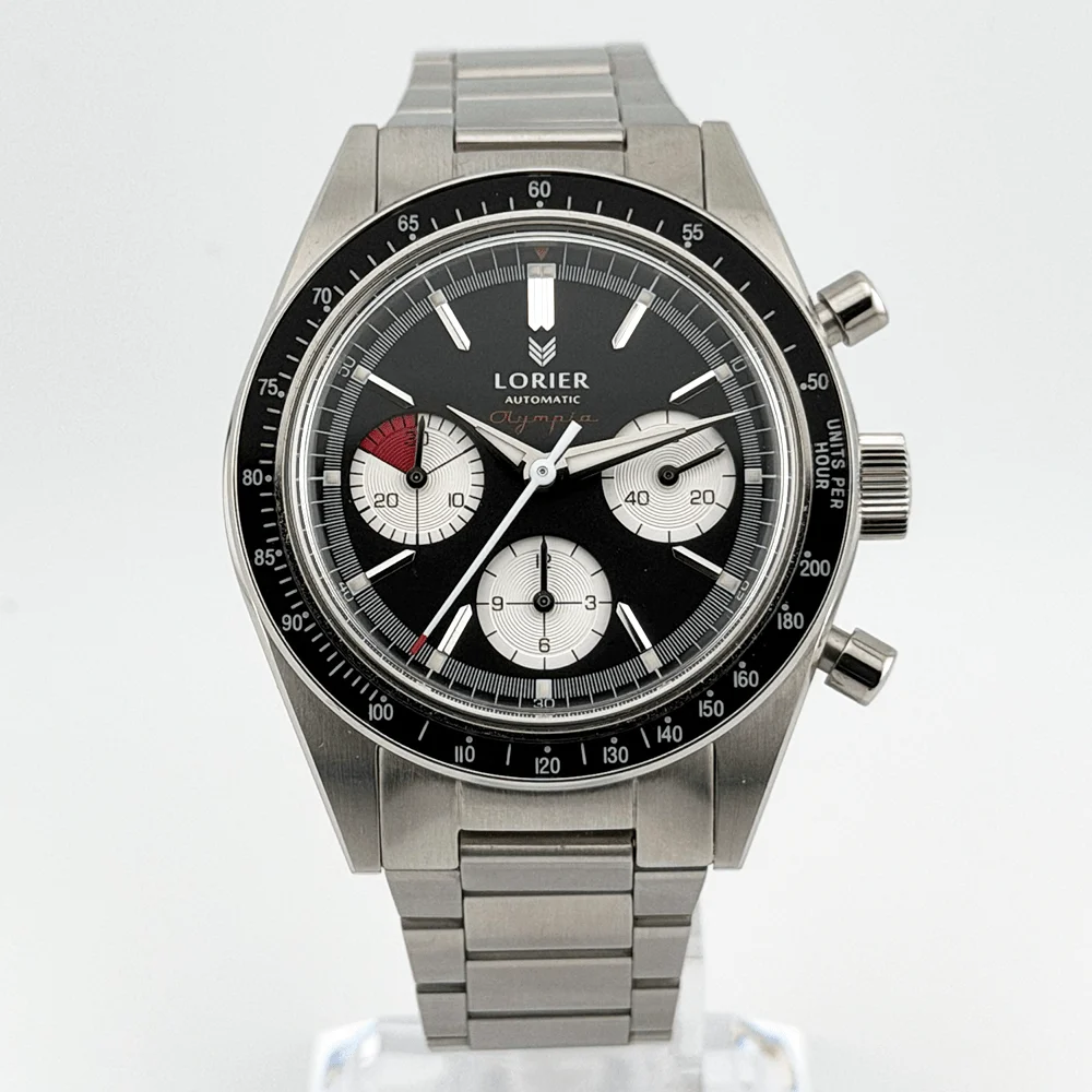 Lorier Olympia Contrasto Panda Chronograph 38mm Automatic 38 mm kol saati