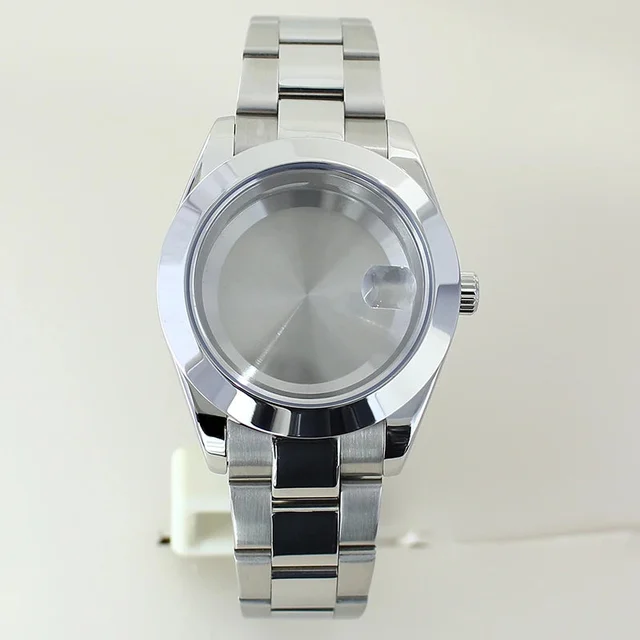 Tandorio Bevel Edge Watch Case Bracelet Sapphire Crystal For Seiko NH35 NH36 NH38 NH34 Miy