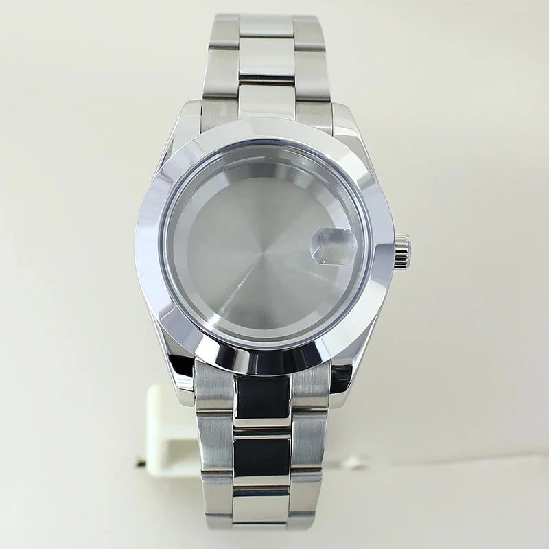 Tandorio Bevel Edge Watch Case Bracelet Sapphire Crystal For Seiko NH35 NH36 NH38 NH34 Miyota8215 Movement 28.5 Dial 1005009139679278-Silvery 1-39mm Miyota 8215-CHINA 39 mm kol saati