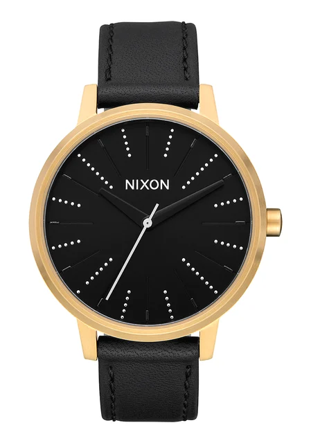 Nixon US Kensington Leather - Gold / Black / Silver A108-2879-00 kol saati