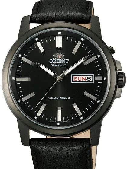 Orient Scratch and Dent - 42mm PVD Starfish Day and Date Automatic Watch with Black Dial #EM7J001B 1 SND323 42 mm kol saati