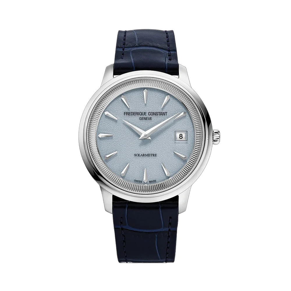 Frederique Constant Classics Moneta Solarmetre 39mm - Blue on Leather Strap FC-120LB3S6 39 mm kol saati