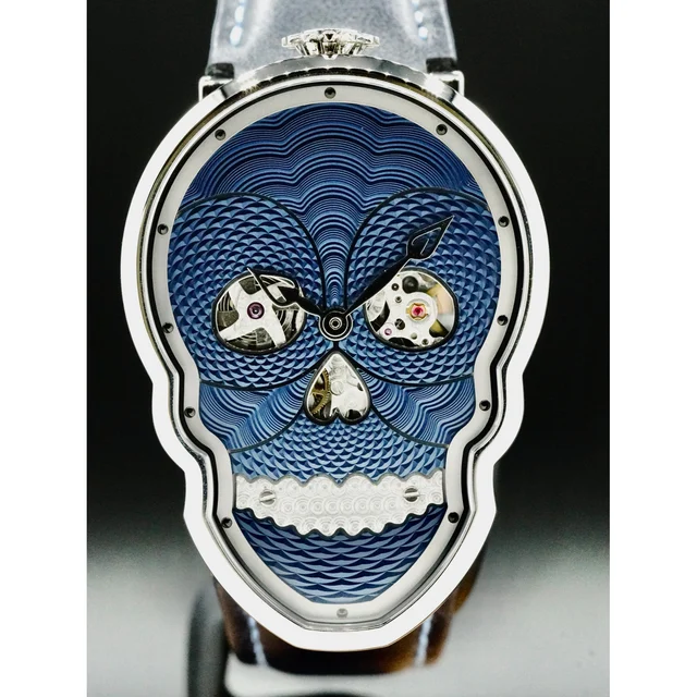 Fiona Kr√ºger Fiona Krüger Petit Skull Blue NAP210000016663 kol saati
