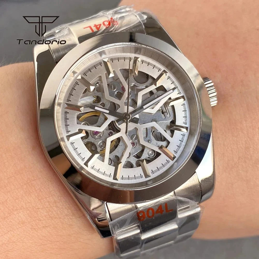 Tandorio Watches Tandorio NH70 Skeleton Watch 36mm/39mm Sapphire 5ATM Glass Back TD304 14:100013777#black dial;5:57086108#36mm-glass back 39 mm kol saati