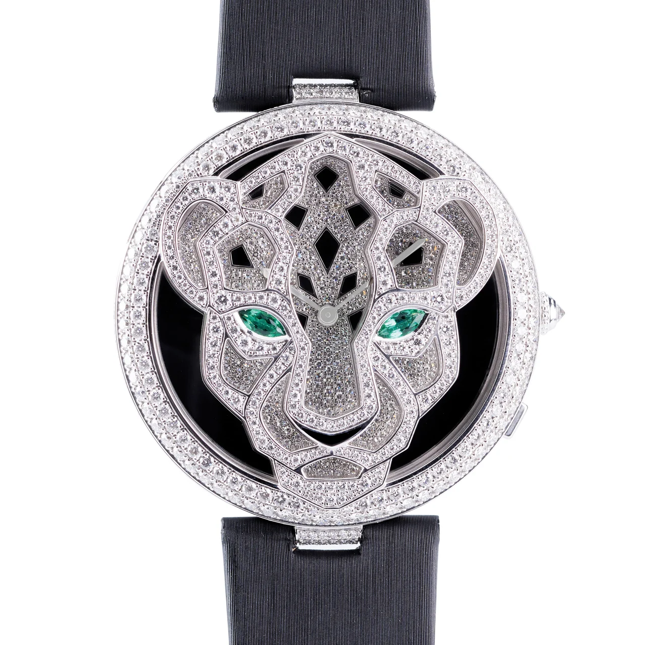 Cartier CARTIER REF. HPI00338, LE CIRQUE ANIMALIER PANTHER, DIAMOND, ONYX, EMERALD,18K WHITE GOLD, NO.71/100 kol saati